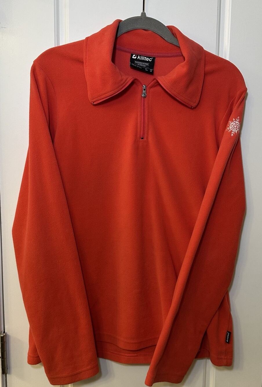 KILLTEC Sweater Womens Size 14 Red 1/4 Zip Pullover Fleece Turtleneck Outdoor